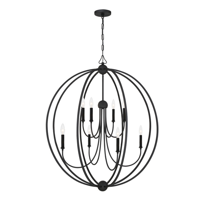 Crystorama - 2246-BF - Eight Light Chandelier - Sylvan - Black Forged