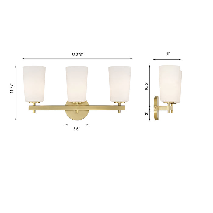 Crystorama - COL-103-AG - Three Light Wall Sconce - Colton - Aged Brass