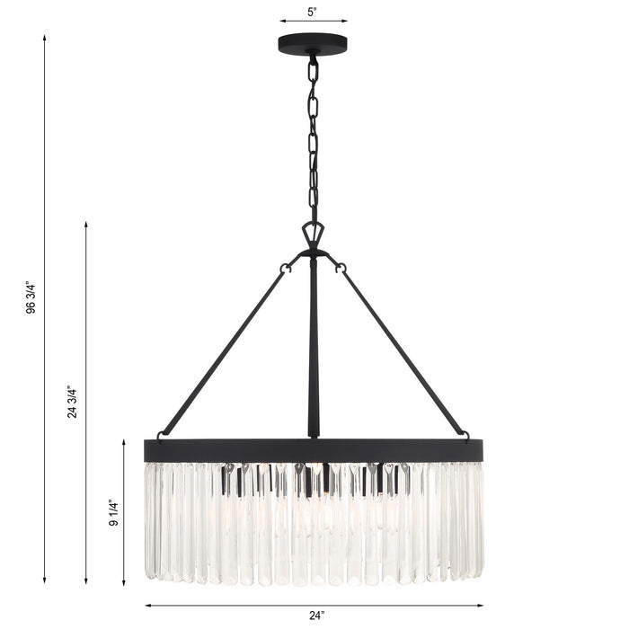 Crystorama - EMO-5406-BF - Eight Light Chandelier - Emory - Black Forged