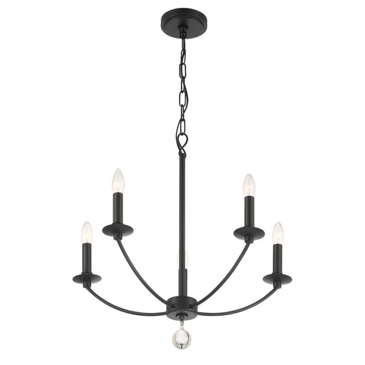 Crystorama - MIL-8005-BK - Five Light Chandelier - Mila - Black