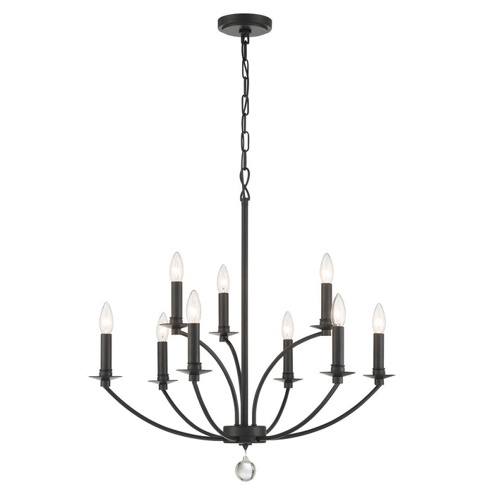 Crystorama - MIL-8009-BK - Nine Light Chandelier - Mila - Black