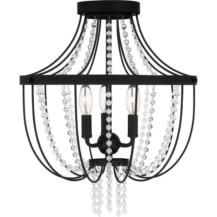 Quoizel - ADL1716MBK - Three Light Semi Flush Mount - Adelaide - Matte Black