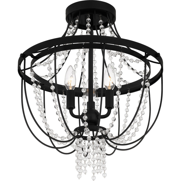 Quoizel - ADL1716MBK - Three Light Semi Flush Mount - Adelaide - Matte Black