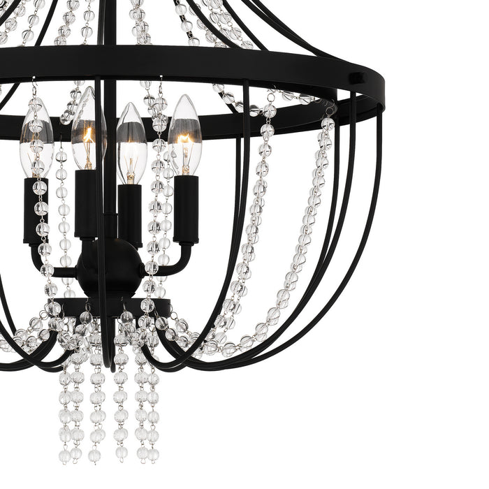 Quoizel - ADL2820MBK - Four Light Pendant - Adelaide - Matte Black