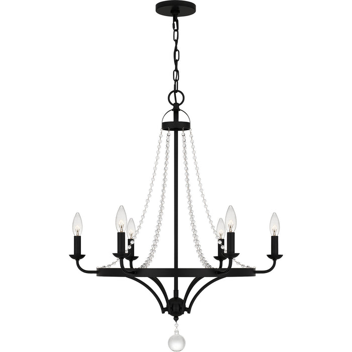 Quoizel - ADL5026MBK - Six Light Chandelier - Adelaide - Matte Black