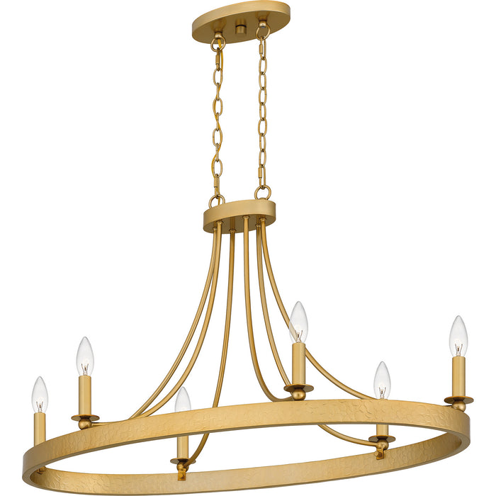 Quoizel - APN636LG - Six Light Island Chandelier - Aspyn - Light Gold