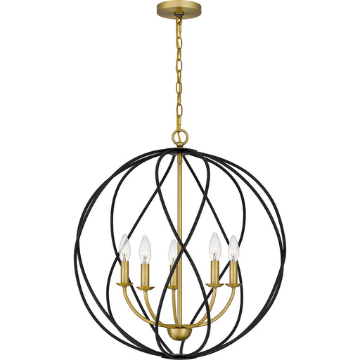 Quoizel - BYN2824AB - Five Light Pendant - Bryn - Aged Brass