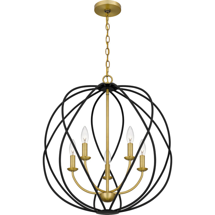 Quoizel - BYN2824AB - Five Light Pendant - Bryn - Aged Brass