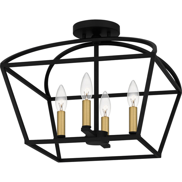 Quoizel - COB1716MBK - Four Light Semi-Flush Mount - Concho Bay - Matte Black