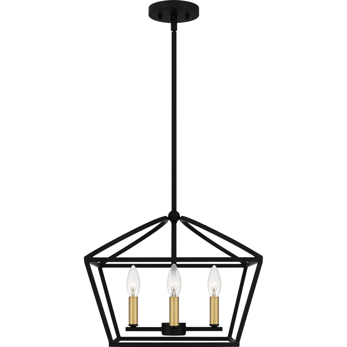 Quoizel - COB2816MBK - Four Light Pendant - Concho Bay - Matte Black