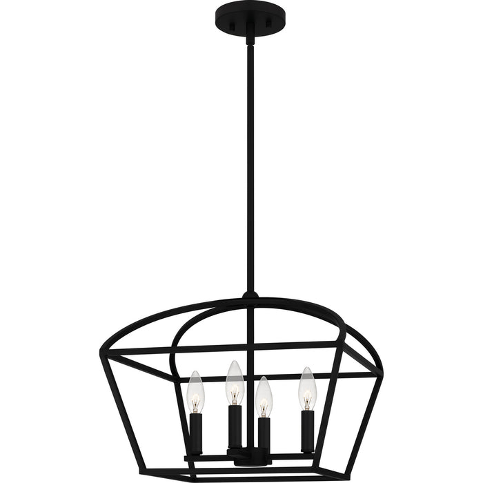 Quoizel - COB2816MBK - Four Light Pendant - Concho Bay - Matte Black