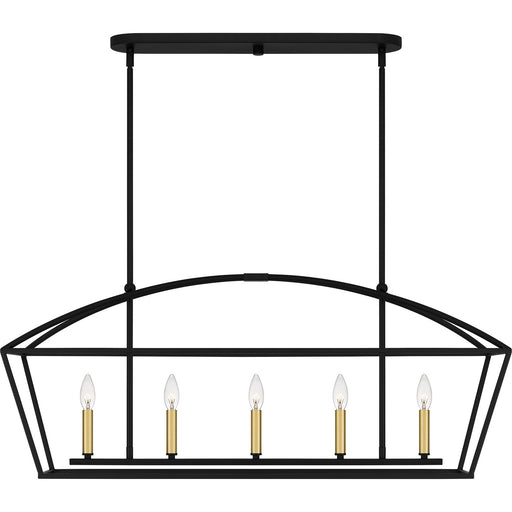 Quoizel - COB540MBK - Five Light Island Chandelier - Concho Bay - Matte Black