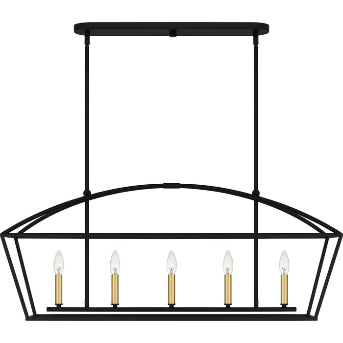 Quoizel - COB540MBK - Five Light Island Chandelier - Concho Bay - Matte Black