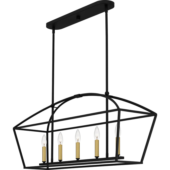 Quoizel - COB540MBK - Five Light Island Chandelier - Concho Bay - Matte Black