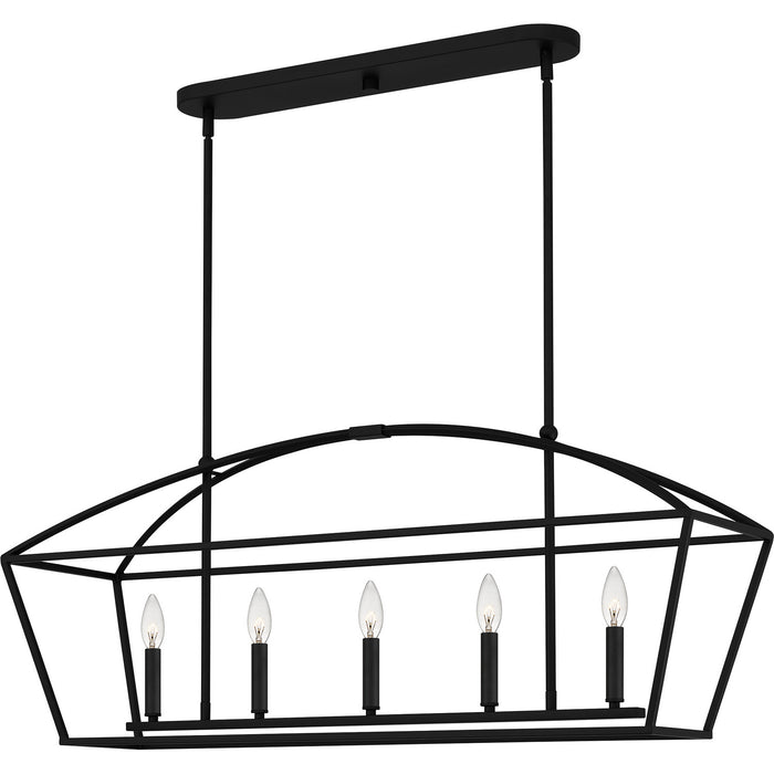 Quoizel - COB540MBK - Five Light Island Chandelier - Concho Bay - Matte Black