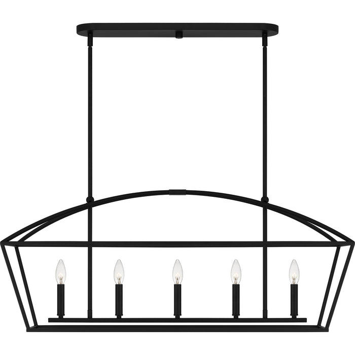 Quoizel - COB540MBK - Five Light Island Chandelier - Concho Bay - Matte Black