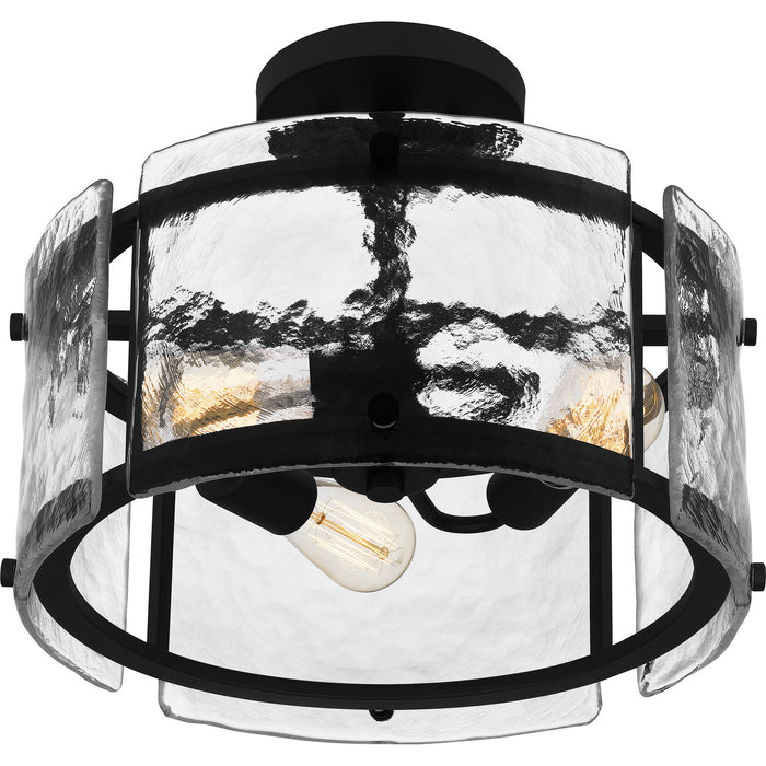 Quoizel - FTS1716EK - Three Light Semi Flush Mount - Fortress - Earth Black