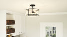 Quoizel - FTS1716EK - Three Light Semi Flush Mount - Fortress - Earth Black