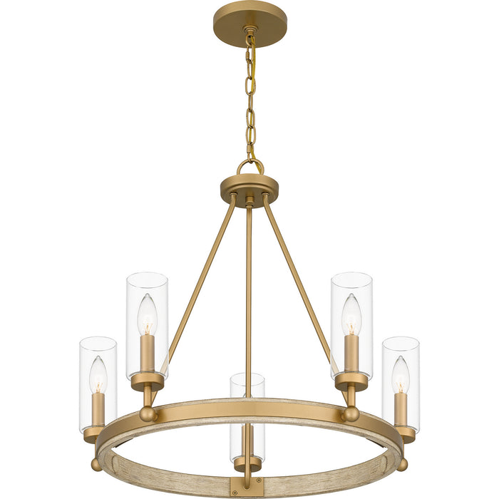 Quoizel - KEL5025NWS - Five Light Chandelier - Kelleher - Nouveau Painted Weathered Brass