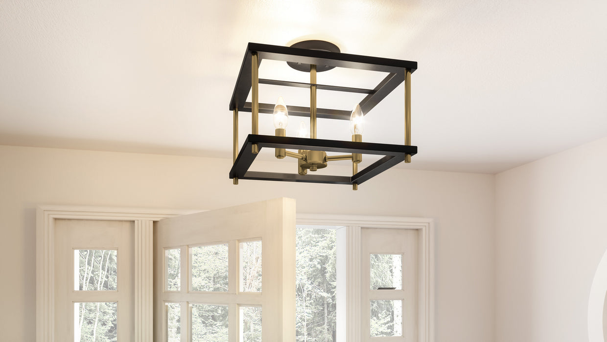 Quoizel - KNW1713MBK - Three Light Semi Flush Mount - Kynwyd - Matte Black