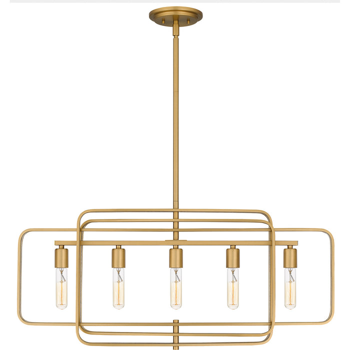 Quoizel - PCDPR534BWS - Five Light Island Chandelier - Dupree - Brushed Weathered Brass