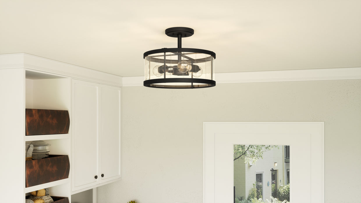 Quoizel - PCLCA1715MBK - Three Light Semi Flush Mount - Lucia - Matte Black