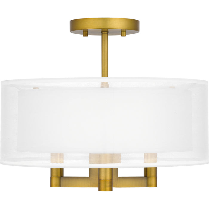 Quoizel - QSF5576AB - Three Light Semi Flush Mount - Quoizel Semi-Flush Mount - Aged Brass