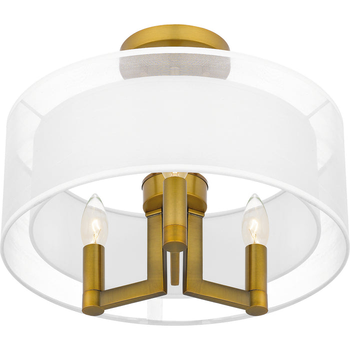 Quoizel - QSF5576AB - Three Light Semi Flush Mount - Quoizel Semi-Flush Mount - Aged Brass