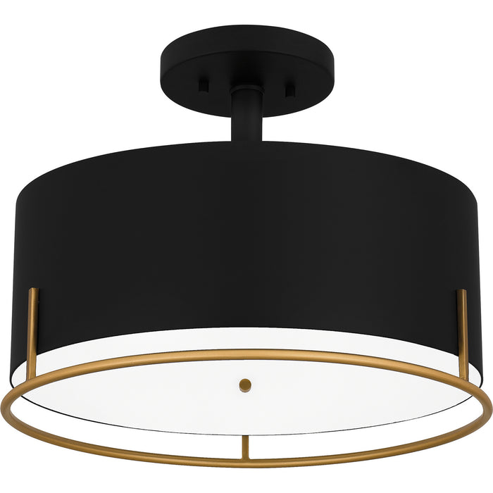 Quoizel - QSF5580MBK - Three Light Semi Flush Mount - Quoizel Semi-Flush Mount - Matte Black