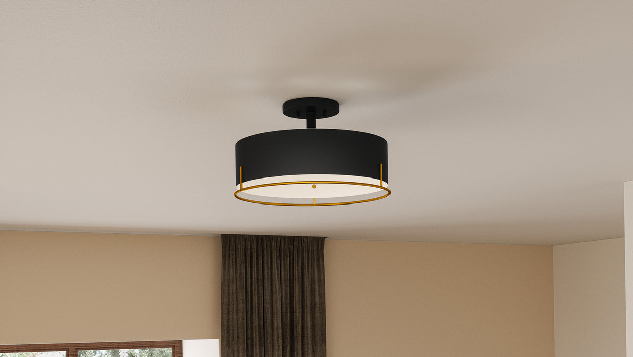 Quoizel - QSF5580MBK - Three Light Semi Flush Mount - Quoizel Semi-Flush Mount - Matte Black