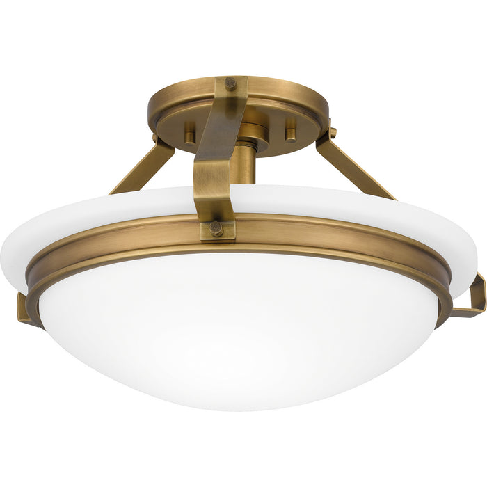 Quoizel - QSF5581WS - Two Light Semi Flush Mount - Quoizel Semi-Flush Mount - Weathered Brass