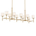 Kichler - 52503BNB - Ten Light Linear Chandelier - Ali - Brushed Natural Brass