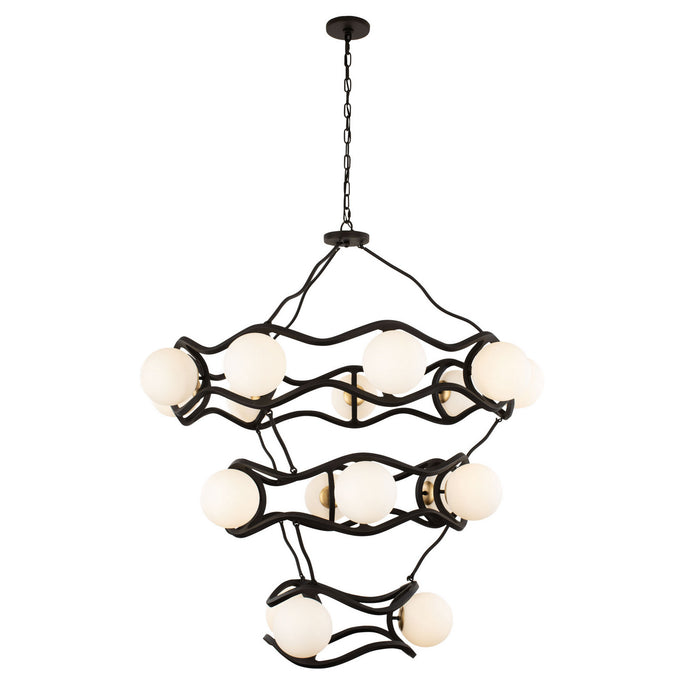 Varaluz - 374C18CBFG - 18 Light Chandelier - Black Betty - Carbon/French Gold