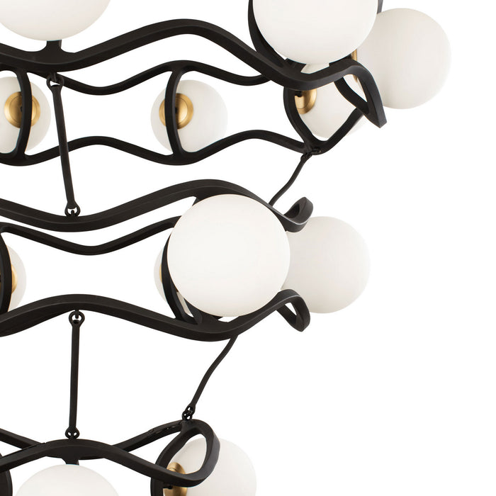 Varaluz - 374C18CBFG - 18 Light Chandelier - Black Betty - Carbon/French Gold