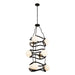 Varaluz - 374F09CBFG - Nine Light Foyer Pendant - Black Betty - Carbon/French Gold