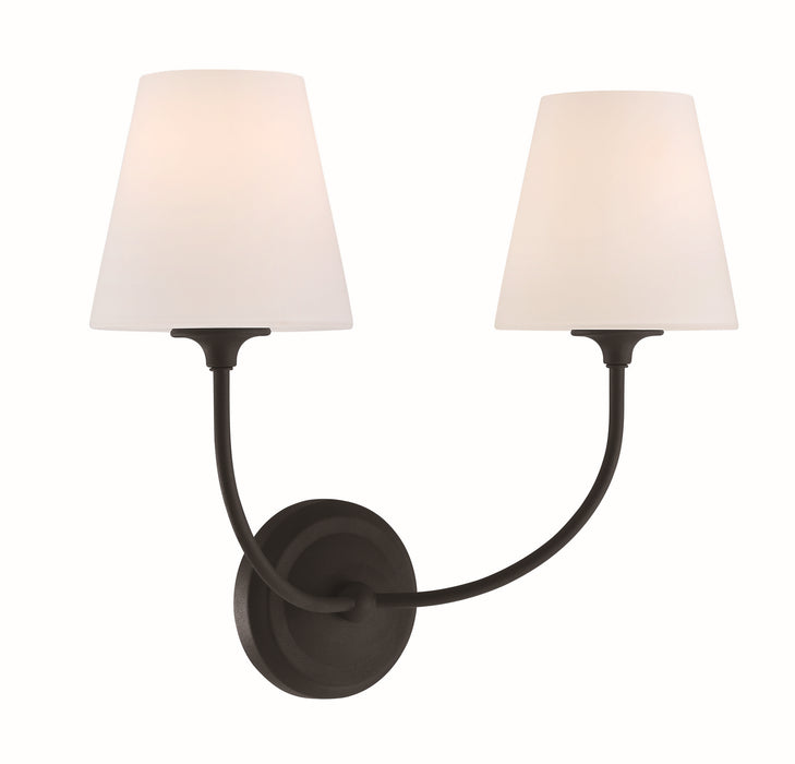 Crystorama - 2442-OP-BF - Two Light Wall Sconce - Sylvan - Black Forged