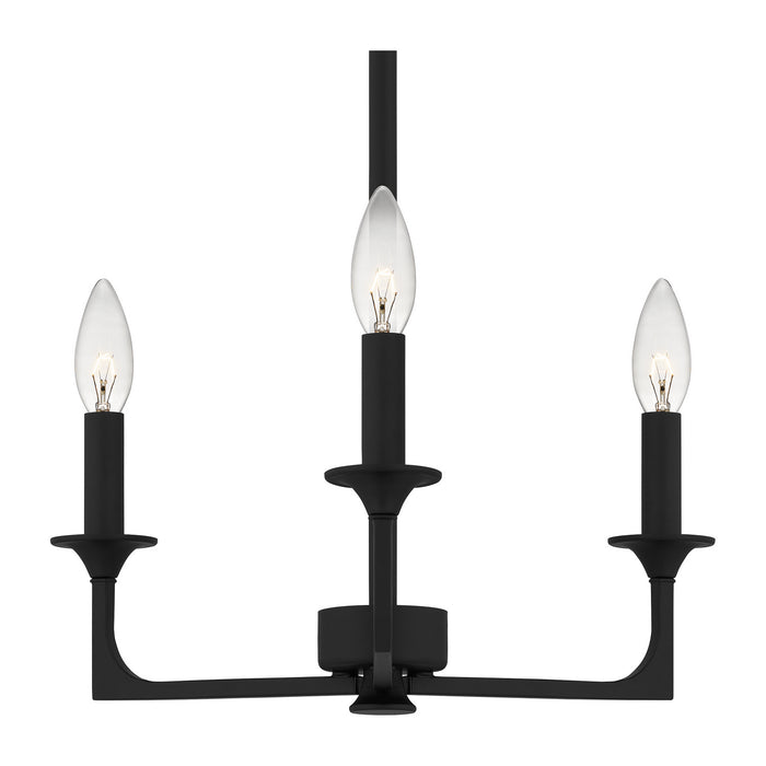 Quoizel - PRC5016MBK - Three Light Chandelier - Prescott - Matte Black