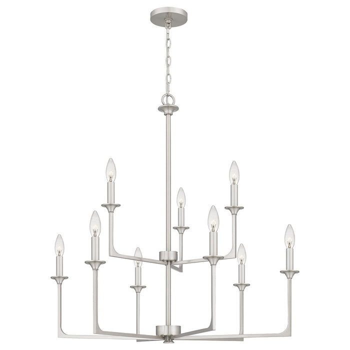 Quoizel - PRC5232BN - Nine Light Chandelier - Prescott - Brushed Nickel