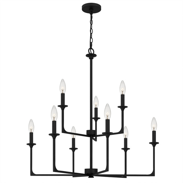 Quoizel - PRC5232MBK - Nine Light Chandelier - Prescott - Matte Black