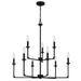 Quoizel - PRC5232MBK - Nine Light Chandelier - Prescott - Matte Black