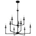 Quoizel - PRC5232MBK - Nine Light Chandelier - Prescott - Matte Black