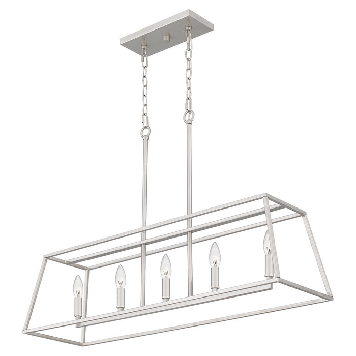 Quoizel - PRC536BN - Five Light Island Chandelier - Prescott - Brushed Nickel