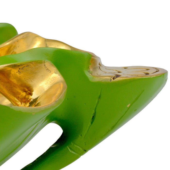 Currey and Company - 1200-0621 - Bowl - Wrapped Lotus Leaf - Green/Polished Gold