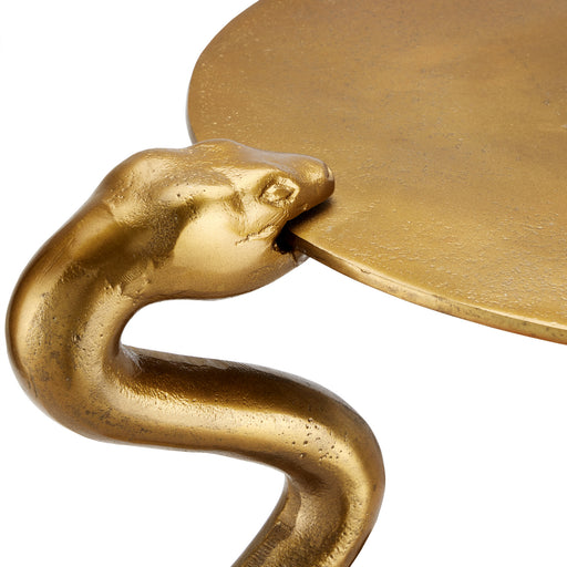 Currey and Company - 4000-0140 - Accent Table - Serpent - Antique Brass