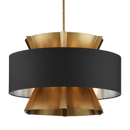 Currey and Company - 9000-0970 - Six Light Chandelier - Oxenwood - Brass/Black