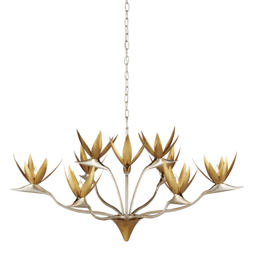 Currey and Company - 9000-0973 - Nine Light Chandelier - Paradiso - Contemporary Silver Leaf/Contemporary Gold Leaf/ Contemporary Gold