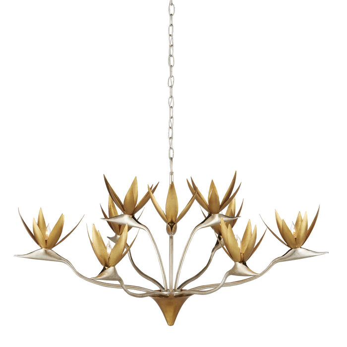 Currey and Company - 9000-0973 - Nine Light Chandelier - Paradiso - Contemporary Silver Leaf/Contemporary Gold Leaf/ Contemporary Gold