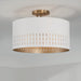 Capital Lighting - 250231AW - Three Light Semi-Flush Mount - Dash - Aged Brass and White