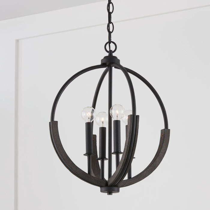 Capital Lighting - 347642CK - Four Light Pendant - Clive - Carbon Grey and Black Iron