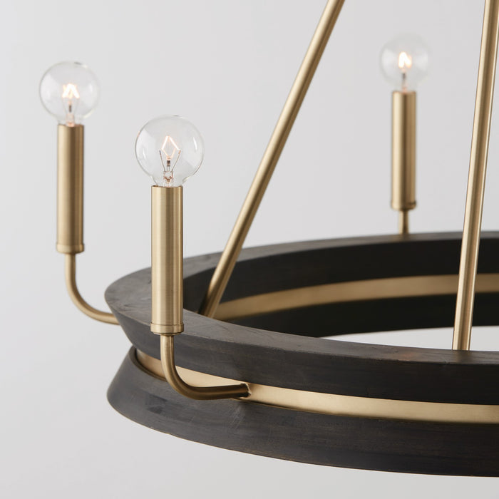 Capital Lighting - 447361KR - Six Light Chandelier - Finn - Black Stain and Matte Brass